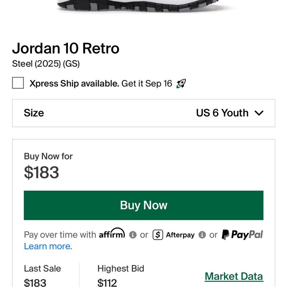 Jordan 10 Retro Kids Sneakers - Black and White